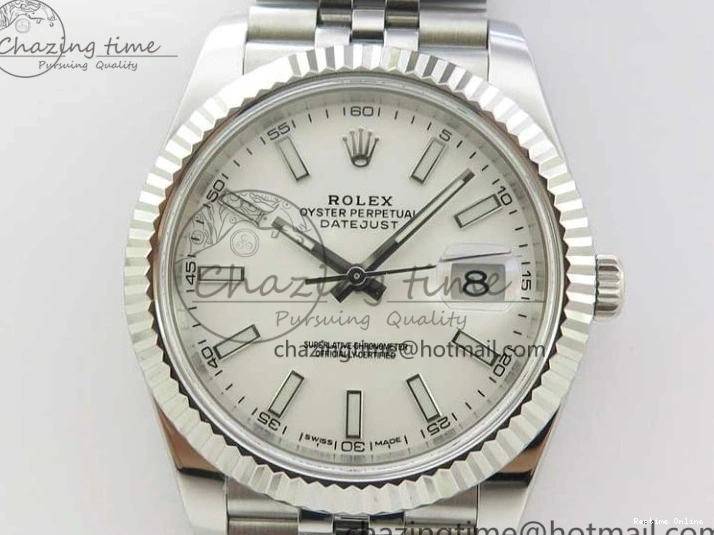 0202 Effortless DateJust 126334 SS Noob 1:1 904L Best Edition White Dial Stick Markers on Jubilee Bracelet A 3160